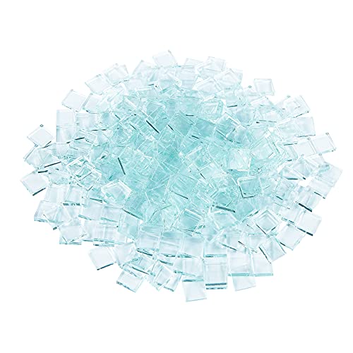 FINGERINSPIRE 375 PCS (280g) transparente Mosaikfliesen, 0,4 Zoll quadratische Glasfliesen, kristallklares Glasmosaik liefert Stücke für Handwerk Heimdekoration von FINGERINSPIRE