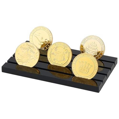FINGERINSPIRE 4 Reihiger Schwarzer Challenge Münzenhalter Aus Acryl 4.5 Mm Rille Vitrine Für Gedenkmünzen Präsentationsständer Für Militärmünzsammlung Münzaufbewahrungsregal Für 12 16 Münzen von FINGERINSPIRE