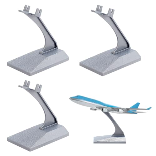 FINGERINSPIRE 4 Sets Modellflugzeug Ausstellungsständer Aus Kunststoff Grau Abnehmbarer Ausstellungshalter Universeller Flugzeugmodell Flugzeugständer Kein Flugzeugmodell Ausstellungsständer von FINGERINSPIRE