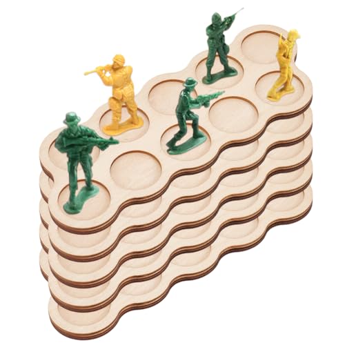 FINGERINSPIRE 5 Stück Bewegungstablett 10 Figuren Horde Tabletts 25mm Formation Holz Rechteck Formation Rang Tablett Ring Kriegseinheit Tablett Holz Display Sockel Kreis Basen Figur Horde von FINGERINSPIRE