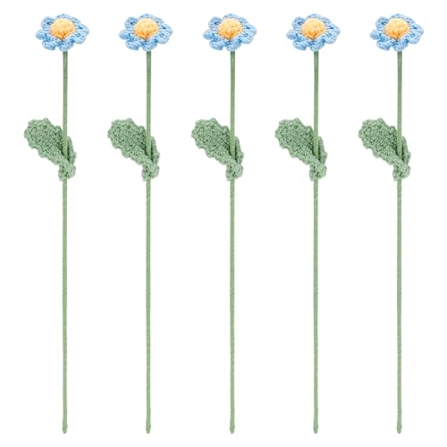 FINGERINSPIRE 5 Stück Handgefertigte Gehäkelte Gänseblümchen Hellhimmelblau Künstlicher Gänseblümchen Blumenstrauß Gestrickte Baumwolle Künstliche Blumen Mit Eisendraht Gehäkelte Gänseblümchen FINGERINSPIRE 5 Stück Handgefertigte Gehäkelte Gänseblümchen Hellhimmelblau Künstlicher Gänseblümchen Blumenstrauß Gestrickte Baumwolle Künstliche Blumen Mit Eisendraht Gehäkelte Gänseblümchen von FINGERINSPIRE