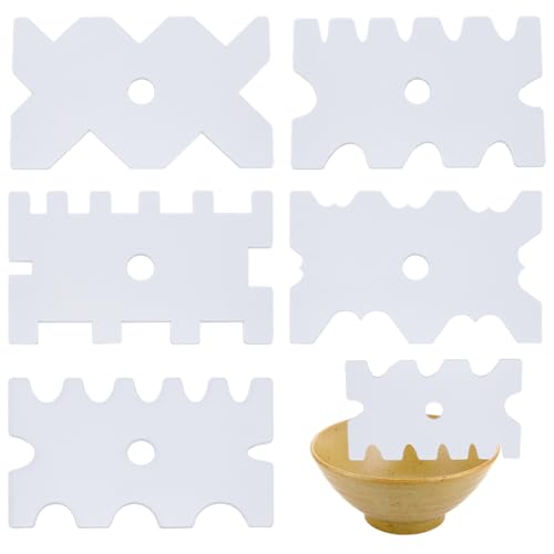 FINGERINSPIRE 5 Stück Töpfer Wurfrippen 100x60mm Weißer Ton Acryl Kantenschablonen Acryl Bildhauerschablonen Für Keramik Zum Schnitzen von Tonformen Texturrippen Töpferwerkzeuge von FINGERINSPIRE