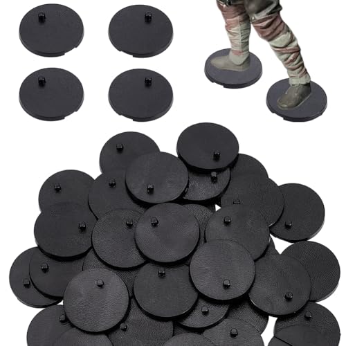 FINGERINSPIRE 50 Stück Schwarze Kunststoff Ständersockel 31.5mm Modell Display Ständer Mit Heringen Action Figuren Ständer Sockel Runde Modellsockel Display Ständer Für Meisten 6 Zoll Action Figuren von FINGERINSPIRE
