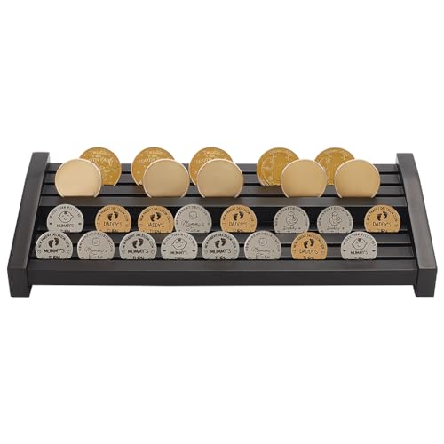 FINGERINSPIRE 6 Reihiger Challenge Münzständer Für 48 54 Münzen. Schwarzes Militär Münzregal. Armee Münzständer. MDF Holz. Polizei Münzständer. Münzständer. Regale von FINGERINSPIRE