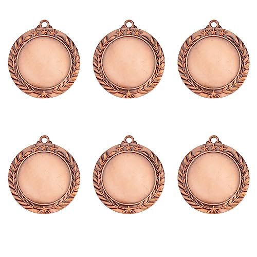 FINGERINSPIRE 6 Stück Blanko Auszeichnungsmedaillen 43.5 mm Flach Rund Bronze Medaillengruppe Rotkupfer Medaillen Auszeichnungsgeschenk Machen Sie Ihre Eigenen Medaillen Legierungsmedaillen Cabochons von FINGERINSPIRE