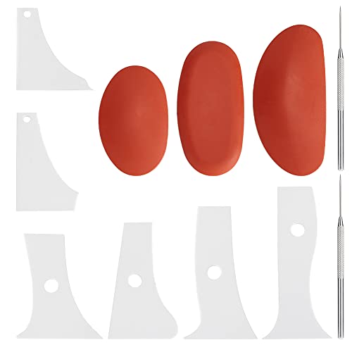 FINGERINSPIRE 6 Stück Profil Rippe Bündel Keramik Shaper Tools für Keramik Tassen und Kaffeetassen Ton Handwerk Werkzeuge setzt (mit 2pcs Ton Skulptur Werkzeug und 3pcs oval DIY Silikonformen) von FINGERINSPIRE