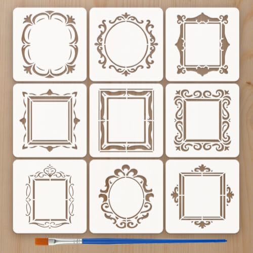 FINGERINSPIRE 9 Stück Schablone In Rahmenform Zum Malen Mit Einem Pinsel 15x15cm Quadratisch Rechteckig Kreisförmig Oval Zeichenvorlage Für Rahmen Kunststoffschablone Zum Malen Auf Holz Stoffmöbeln FINGERINSPIRE 9 Stück Schablone In Rahmenform Zum Malen Mit Einem Pinsel 15x15cm Quadratisch Rechteckig Kreisförmig Oval Zeichenvorlage Für Rahmen Kunststoffschablone Zum Malen Auf Holz Stoffmöbeln von FINGERINSPIRE
