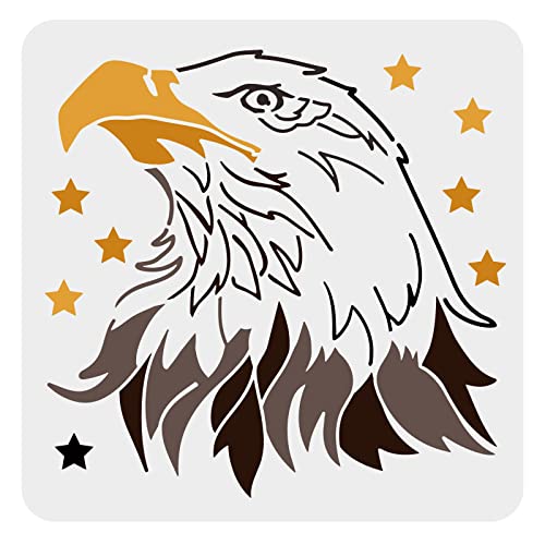 FINGERINSPIRE Adler-Schablone zum Malen 30 x 30 cm Wiederverwendbare Weißkopfseeadler-Schablone zum Selbermachen Adlerkopf-Schablone Adler-Schablone zum Malen auf Wand, Leinwand, Möbeln und Papier von FINGERINSPIRE