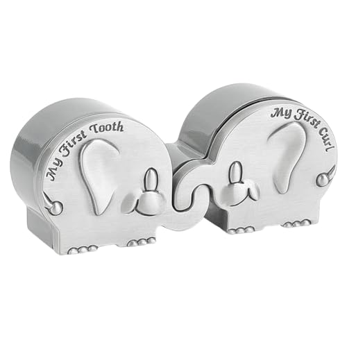 FINGERINSPIRE Aufbewahrungsboxen für die erste Locke und meinen ersten Zahn, Antik-Silber, Elefantenzähne, Aufbewahrungsbox-Set für Kinder, Babys, Taufe, Babyparty, Geschenk für Neugeborene, 2 Stück FINGERINSPIRE Aufbewahrungsboxen für die erste Locke und meinen ersten Zahn, Antik-Silber, Elefantenzähne, Aufbewahrungsbox-Set für Kinder, Babys, Taufe, Babyparty, Geschenk für Neugeborene, 2 Stück von FINGERINSPIRE