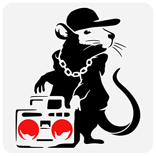 FINGERINSPIRE Banksy Hip Hop Ratte Schablone 30x30cm Wiederverwendbare Banksy Ratte Schablone DIY Art Radios Und Maus Malvorlage Banksy Thema Schablone Zum Malen Auf Holz Wand Und Möbel FINGERINSPIRE Banksy Hip Hop Ratte Schablone 30x30cm Wiederverwendbare Banksy Ratte Schablone DIY Art Radios Und Maus Malvorlage Banksy Thema Schablone Zum Malen Auf Holz Wand Und Möbel von FINGERINSPIRE