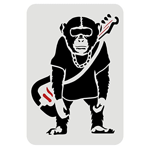 FINGERINSPIRE Banksy Schimpansen Schablone zum Malen 29,7x21cm Wiederverwendbare Orang Utan Zeichenschablone Affenmuster Schablone zum Malen auf Wand Fliesen Leinwand Möbeln und Papier FINGERINSPIRE Banksy Schimpansen Schablone zum Malen 29,7x21cm Wiederverwendbare Orang Utan Zeichenschablone Affenmuster Schablone zum Malen auf Wand Fliesen Leinwand Möbeln und Papier von FINGERINSPIRE