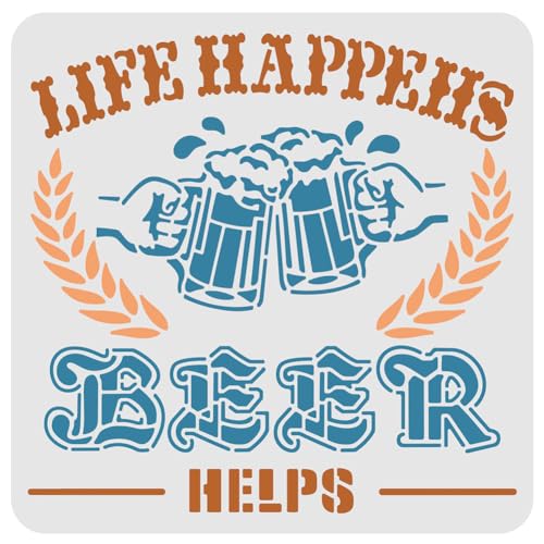 FINGERINSPIRE Bierzeichen Schablone Dekoration Schablone 30x30cm Kunststoff Bier hilft Schablonen Quadrat Wiederverwendbare Schablonen zum Malen auf Holz, Boden, Wand und Stoff FINGERINSPIRE Bierzeichen Schablone Dekoration Schablone 30x30cm Kunststoff Bier hilft Schablonen Quadrat Wiederverwendbare Schablonen zum Malen auf Holz, Boden, Wand und Stoff von FINGERINSPIRE
