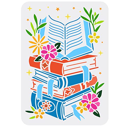 FINGERINSPIRE Buchschablone Zum Malen 21x29.7 cm Gestapelte Bücher Malvorlage Wiederverwendbare Buch Und Blumenmuster Malschablone Ausgehöhlte Schablone Zum Malen Auf Scrapbook Wandholz FINGERINSPIRE Buchschablone Zum Malen 21x29.7 cm Gestapelte Bücher Malvorlage Wiederverwendbare Buch Und Blumenmuster Malschablone Ausgehöhlte Schablone Zum Malen Auf Scrapbook Wandholz von FINGERINSPIRE