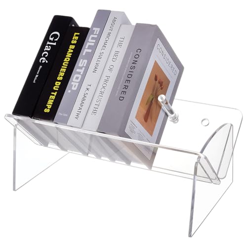 FINGERINSPIRE Durchsichtiges Tischbücherregal Aus Acryl Acryl Bücherregal Für Den Schreibtisch Abnehmbarer Buch Und Zeitschriftenhalter Transparenter Buchaufbewahrungshalter Für Die Buchorganisation von FINGERINSPIRE