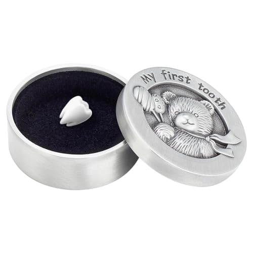 FINGERINSPIRE Erinnerungsbox Mein Erster Zahn In Antiksilber Säulenförmige Bären Andenken Geschenkbox Mit Samt Innen Zahnsammlungs Organizer Halter Geschenkbox Mein Erster Zahn Für Babys FINGERINSPIRE Erinnerungsbox Mein Erster Zahn In Antiksilber Säulenförmige Bären Andenken Geschenkbox Mit Samt Innen Zahnsammlungs Organizer Halter Geschenkbox Mein Erster Zahn Für Babys von FINGERINSPIRE