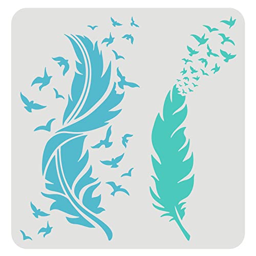FINGERINSPIRE Federschablonen zum Malen 30x30cm Schöne Federschablone Fliegender Vogel Malschablone Vogelfederschablonen zum Malen auf Holz, Leinwand, Papier, Boden, Wand FINGERINSPIRE Federschablonen zum Malen 30x30cm Schöne Federschablone Fliegender Vogel Malschablone Vogelfederschablonen zum Malen auf Holz, Leinwand, Papier, Boden, Wand von FINGERINSPIRE