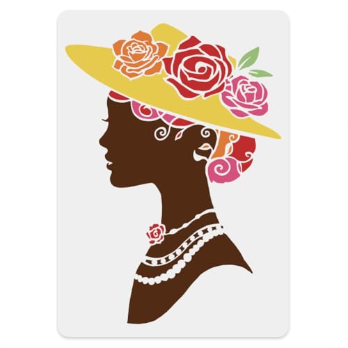 FINGERINSPIRE Frauen-Silhouetten-Schablone, 21,1 x 29,7 cm, wiederverwendbare Rosen-Frauen-Silhouetten-Schablone, dekorativ, elegant, Kunststoff, Frauengesicht, Silhouette, Schablone zum Malen auf FINGERINSPIRE Frauen-Silhouetten-Schablone, 21,1 x 29,7 cm, wiederverwendbare Rosen-Frauen-Silhouetten-Schablone, dekorativ, elegant, Kunststoff, Frauengesicht, Silhouette, Schablone zum Malen auf von FINGERINSPIRE