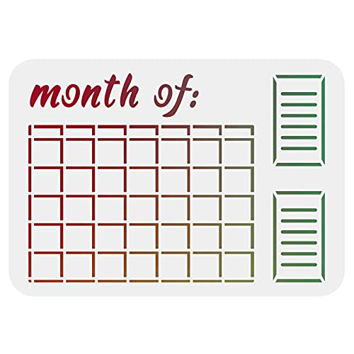 FINGERINSPIRE Kalenderschablonen Dekorationsschablone 29x21cm Kalender Malerei Schablonen Wiederverwendbare Plastikschablonen für Journal Notizbuch Tagebuch Scrapbook DIY Zeichnung von FINGERINSPIRE
