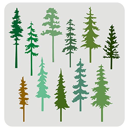 FINGERINSPIRE Kiefernbaum Dekorschablone 30x30cm großer Wald wiederverwendbar DIY-Kunsthandwerk Malschablone Kreideschilder natürliche Pflanzenschablonen zum Malen Basteln Fenster Wand Möbel FINGERINSPIRE Kiefernbaum Dekorschablone 30x30cm großer Wald wiederverwendbar DIY-Kunsthandwerk Malschablone Kreideschilder natürliche Pflanzenschablonen zum Malen Basteln Fenster Wand Möbel von FINGERINSPIRE