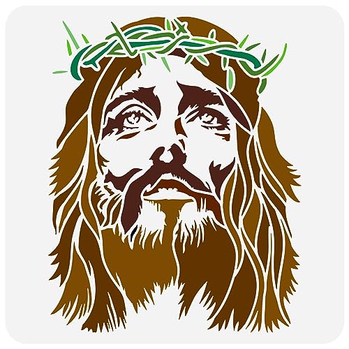 FINGERINSPIRE Malschablone Dornenkrone Jesu Christi 30x30 cm Wiederverwendbare Christus Zeichenvorlage Religiöses Thema Bastelschablone Zum Malen Auf Wand Holz Heimdekoration von FINGERINSPIRE