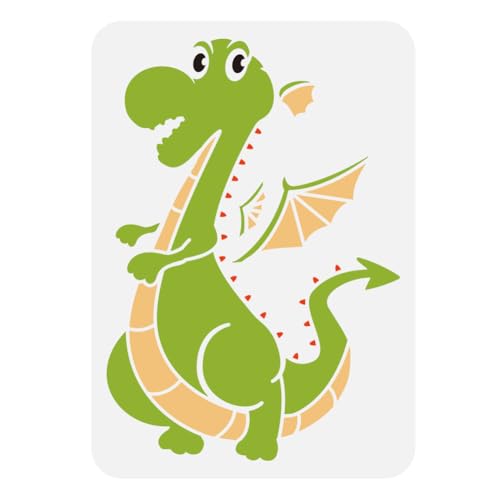 FINGERINSPIRE Malschablone Mit Cartoon Drachen 21x29.7cm Süßes Dinosaurier Muster Wiederverwendbare Drachen Schablone Zum Malen Fantasy Thema Drachen Schablone Zum Malen Auf Holz Wandmöbeln FINGERINSPIRE Malschablone Mit Cartoon Drachen 21x29.7cm Süßes Dinosaurier Muster Wiederverwendbare Drachen Schablone Zum Malen Fantasy Thema Drachen Schablone Zum Malen Auf Holz Wandmöbeln von FINGERINSPIRE