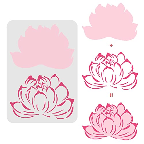 FINGERINSPIRE Mehrlagige Lotus-Schablone 29,7x21cm Kunststoff-Lotusblumen-Zeichnung Malschablonen Lotusblüten-Schablonen Blumenmuster Wiederverwendbare Schablonen zum Malen auf Holz Wand und Fliesen FINGERINSPIRE Mehrlagige Lotus-Schablone 29,7x21cm Kunststoff-Lotusblumen-Zeichnung Malschablonen Lotusblüten-Schablonen Blumenmuster Wiederverwendbare Schablonen zum Malen auf Holz Wand und Fliesen von FINGERINSPIRE