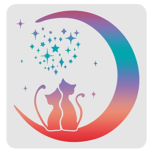 FINGERINSPIRE Moon Cat Stencils Template 30x30cm Kunststoff Moon Star Stencils Drawing Painting Stencils Cat Star Pattern Wiederverwendbare Stencils zum Malen auf Holz, Boden, Wand und Fliesen FINGERINSPIRE Moon Cat Stencils Template 30x30cm Kunststoff Moon Star Stencils Drawing Painting Stencils Cat Star Pattern Wiederverwendbare Stencils zum Malen auf Holz, Boden, Wand und Fliesen von FINGERINSPIRE