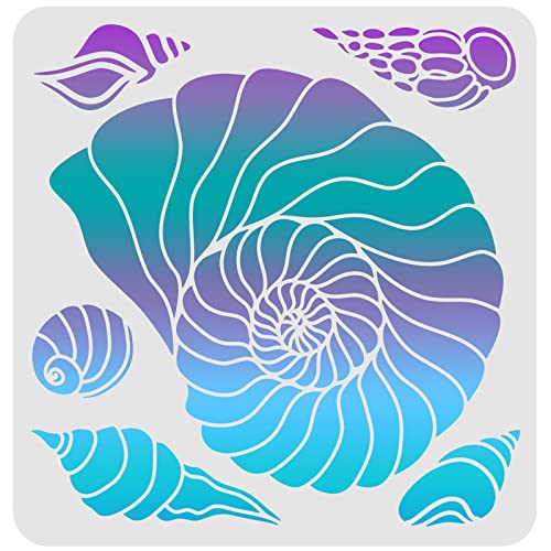FINGERINSPIRE Muschelschablone 30x30cm Muschelschablone zum Malen Wiederverwendbare Muschelzeichnungsschablone Meerestiere Schablone zum Malen auf Holzfliesen Papier Stoff Bodenwand FINGERINSPIRE Muschelschablone 30x30cm Muschelschablone zum Malen Wiederverwendbare Muschelzeichnungsschablone Meerestiere Schablone zum Malen auf Holzfliesen Papier Stoff Bodenwand von FINGERINSPIRE