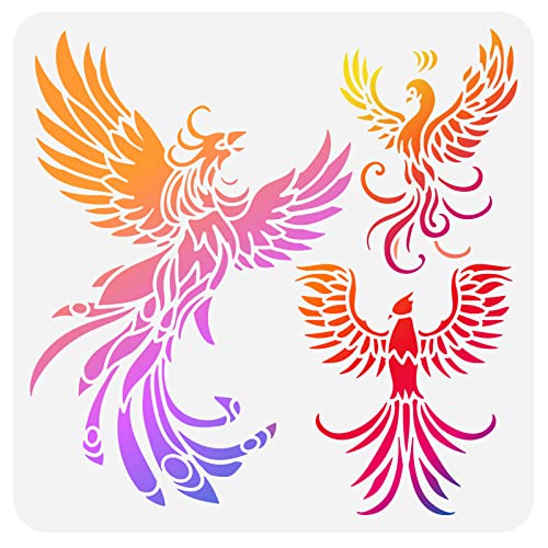 FINGERINSPIRE Phoenix-Schablonen – 30 x 30 cm, wiederverwendbare Feuervogel-Zeichenschablone, DIY, Basteln, Phoenix-Muster, Malvorlage für Holz, Boden, Wand, Stoff und Möbel FINGERINSPIRE Phoenix-Schablonen – 30 x 30 cm, wiederverwendbare Feuervogel-Zeichenschablone, DIY, Basteln, Phoenix-Muster, Malvorlage für Holz, Boden, Wand, Stoff und Möbel von FINGERINSPIRE