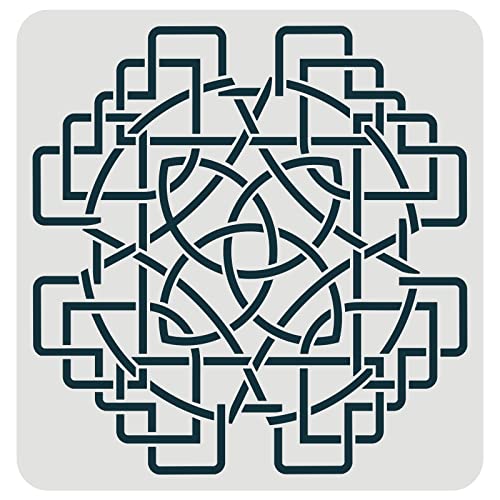 FINGERINSPIRE Quadratische Schablone mit keltischen Knoten 30x30cm Wikinger keltische Knoten Schablone zum Selbermachen Spirale Keltisches Symbol zum Malen auf Wand, Leinwand, Möbel und Papier von FINGERINSPIRE