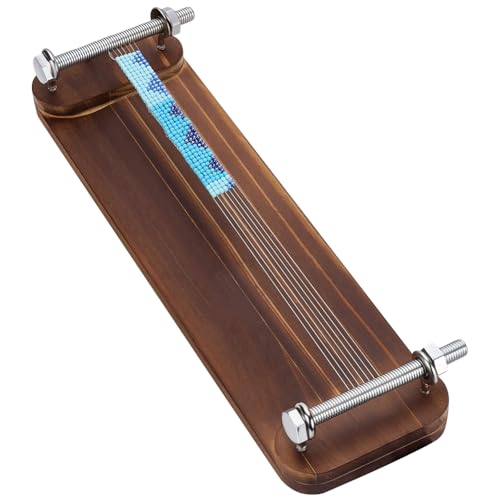 FINGERINSPIRE Rechteckiger Holzwebstuhl Zum Weben Mit Rocailles Perlen 35x10cm Großer Webstuhl Für Rocailles Perlen In Sienna Farbe Schmuckherstellungswerkzeug Für Loomed Stitch Kurze Halsketten von FINGERINSPIRE