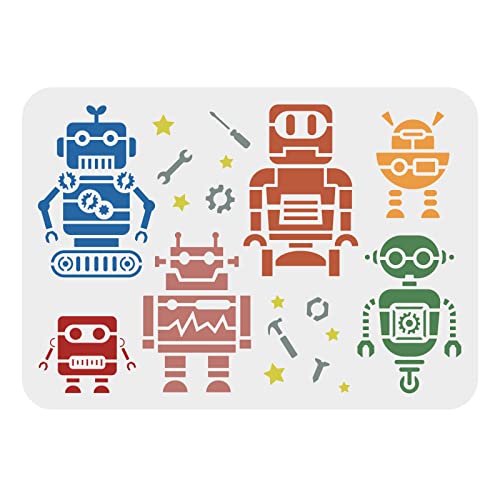 FINGERINSPIRE Roboter Schablonen 29,7x21cm Roboter Malschablone Schraube Mutter Schraubendreher Hammer Musterschablonen Wiederverwendbare DIY Roboter Bastelschablone zum Malen auf Holzbodenwänden FINGERINSPIRE Roboter Schablonen 29,7x21cm Roboter Malschablone Schraube Mutter Schraubendreher Hammer Musterschablonen Wiederverwendbare DIY Roboter Bastelschablone zum Malen auf Holzbodenwänden von FINGERINSPIRE