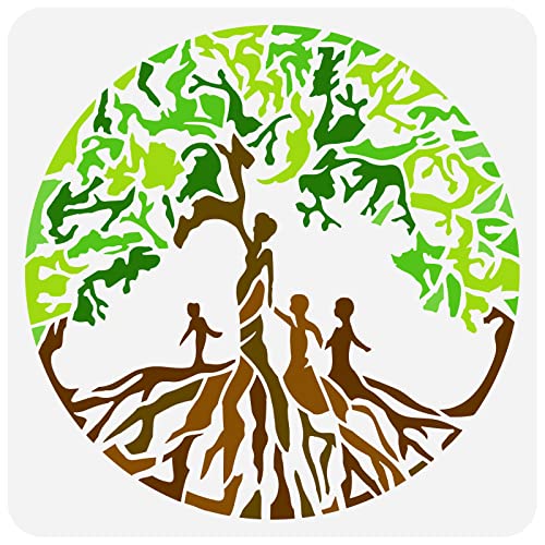 FINGERINSPIRE Schablone Mutter Kinder & Baum des Lebens 30x30 cm Quadratische Schablone Schablone Baum des Lebens Schablone Mutter Kinder PET Schablone Malerei Auf Holz Leinwand Kleidung Stoff FINGERINSPIRE Schablone Mutter Kinder & Baum des Lebens 30x30 cm Quadratische Schablone Schablone Baum des Lebens Schablone Mutter Kinder PET Schablone Malerei Auf Holz Leinwand Kleidung Stoff von FINGERINSPIRE