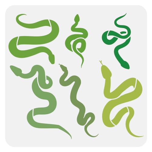 FINGERINSPIRE Schlangen Schablone Zum Malen 30x30 cm Viper Schablone Kunststoff Schlangenmuster Schablone Wiederverwendbare Tierthema Vorlage Zum Malen Auf Holz Boden Wand Fliesen Leinwand Stoff von FINGERINSPIRE