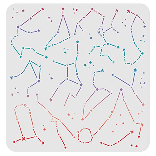FINGERINSPIRE Sternbild-Schablonen zum Zeichnen Malen 30 x 30 cm Kunststoff quadratisch wiederverwendbar Schablonen zum Malen auf Holz, Fliesen, Boden, Wand, Stoff von FINGERINSPIRE