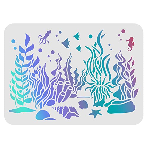FINGERINSPIRE The Underwater World Schablonen 29,7x21cm Unterwasser-Schablone Algen-Zeichenschablone Meerestiere Schablone zum Malen auf Holzfliesen Papier Stoff Bodenwand FINGERINSPIRE The Underwater World Schablonen 29,7x21cm Unterwasser-Schablone Algen-Zeichenschablone Meerestiere Schablone zum Malen auf Holzfliesen Papier Stoff Bodenwand von FINGERINSPIRE