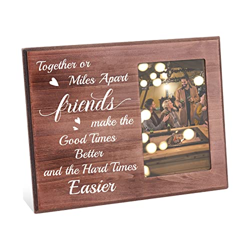 FINGERINSPIRE Together or Miles Apart Friend Make the Good Times Better And the Hard Times Easier Good Friend Bilderrahmen 10x15cm einzigartiger Geburtstags-Fotorahmen aus Holz für die beste Freundin von FINGERINSPIRE