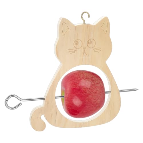 FINGERINSPIRE Vogelfutterspender Zum Aufhängen Aus Holz In Katzenform 190x227x10mm Obsthalter Futterspender Rustikales Vogelhaus Mit Haken Perfekt Für Den Garten Hinterhof Und Terrasse von FINGERINSPIRE