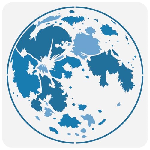 FINGERINSPIRE Vollmond Malschablone 30x30 cm Wiederverwendbare Mond Planeten Zeichenvorlage DIY Weltraum Thema Mond Himmels Dekor Schablone Zum Malen Auf Holz Wand Stoff Möbeln von FINGERINSPIRE