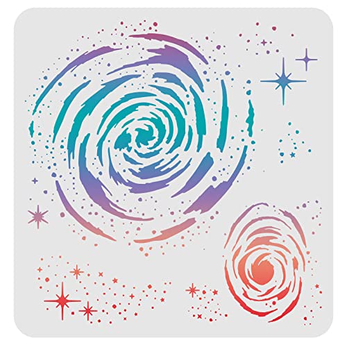 FINGERINSPIRE Weltraum Galaxie Zeichnungsschablonen Vorlagen 30 x 30 cm Kunststoff wiederverwendbar quadratisch zum Malen auf Holz, Fliesen, Boden, Wand Stoff von FINGERINSPIRE