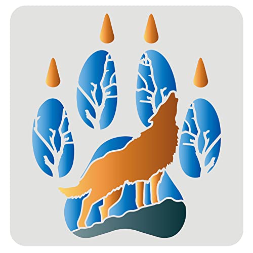 FINGERINSPIRE Wolf Paw Schablonen 30x30cm Wolf Howl Drawing Schablonen Wolf Schablone für Heimwerkerhandwerk Tierfußabdruck Schablonen zum Malen auf Holz, Boden, Möbel, Wand und Papier FINGERINSPIRE Wolf Paw Schablonen 30x30cm Wolf Howl Drawing Schablonen Wolf Schablone für Heimwerkerhandwerk Tierfußabdruck Schablonen zum Malen auf Holz, Boden, Möbel, Wand und Papier von FINGERINSPIRE