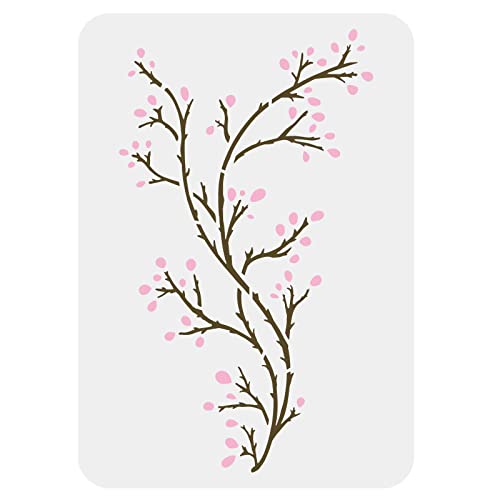 FINGERINSPIRE Zweig Malerei Schablonen 29.7x21cm Große kahle Äste & Knospung Blumen Malschablone Kunststoff PET Baum Zweig Schablone DIY Kunsthandwerk für Malerei auf Wand Fliesen Fenster Stoff FINGERINSPIRE Zweig Malerei Schablonen 29.7x21cm Große kahle Äste & Knospung Blumen Malschablone Kunststoff PET Baum Zweig Schablone DIY Kunsthandwerk für Malerei auf Wand Fliesen Fenster Stoff von FINGERINSPIRE