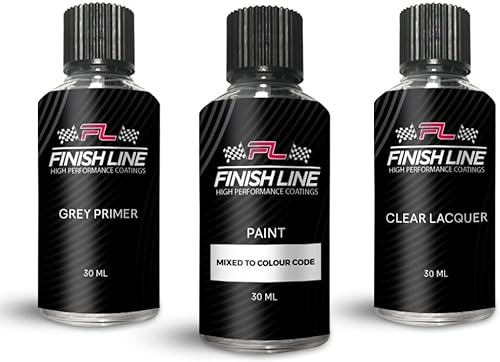 FINISH LINE Ausbesserungslack, 30 ml, für VW Volkswagen LZ9Y Phantom Schwarz Lack Grau Grundierung Klarlack Reparatur von FINISH LINE