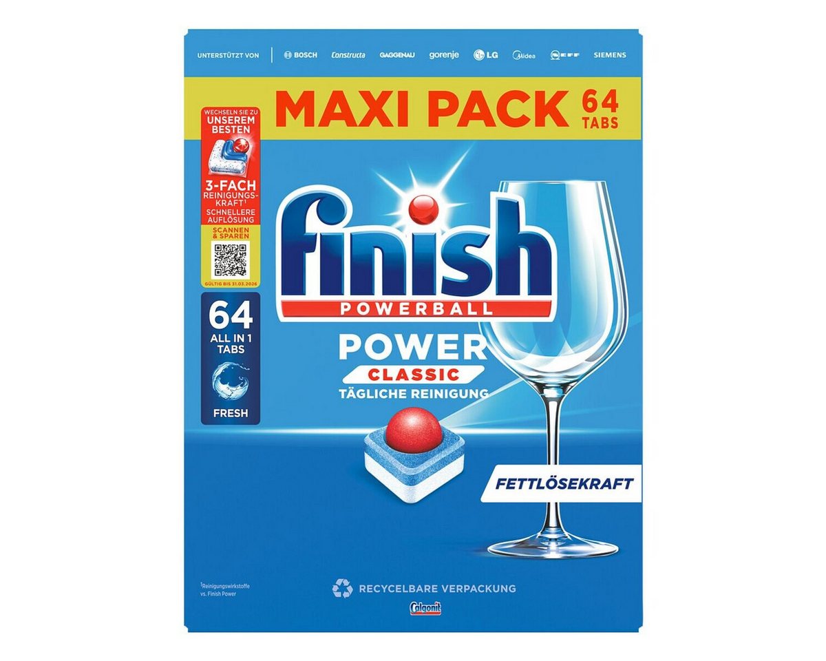 FINISH Power Classic Spülmaschinentabs (64 Tabs) von FINISH