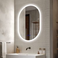 50x70cm Ovaler LED Spiegel Bad mit Bluetooth 3 Lichtfarben Dimmbar,Helligkeit Einstellbar,Memory-Funktion 50x70cm Ovaler LED Spiegel Bad mit Bluetooth 3 Lichtfarben Dimmbar,Helligkeit Einstellbar,Memory-Funktion von FINMRYS