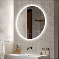Finmrys - 60 cm Runder Badspiegel mit Beleuchtung und Uhr 3 Lichtfarben Dimmbar,Helligkeit Einstellbar,Memory-Funktion Finmrys - 60 cm Runder Badspiegel mit Beleuchtung und Uhr 3 Lichtfarben Dimmbar,Helligkeit Einstellbar,Memory-Funktion von FINMRYS