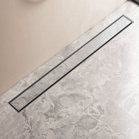 Duschrinne 50 cm Befliesbar Extra Flach 360 Grad Siphon mit Geruchsstop und Haarsieb Duschrinne Komplettset Edelstahl Bodenablauf für Duschkabine von FINMRYS