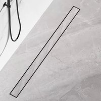 Duschrinne 50 cm Extra Flach Befliesbar 360 Grad Siphon mit Geruchsstop und Haarsieb Komplettset Edelstahl Bodenablauf für Duschkabine Duschwand von FINMRYS