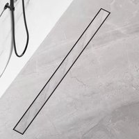 Duschrinne 90 cm Extra Flach Befliesbar 360 Grad Siphon mit Geruchsstop und Haarsieb Komplettset Edelstahl Bodenablauf für Duschkabine Duschwand von FINMRYS
