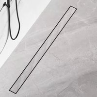 Duschrinne Extra Flach Befliesbar 360 Grad Siphon mit Geruchsstop und Haarsieb Komplettset Edelstahl Bodenablauf für Duschkabine Duschwand - 50 cm von FINMRYS